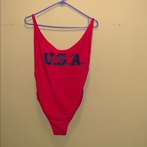 Red U.S.A. swimsuit